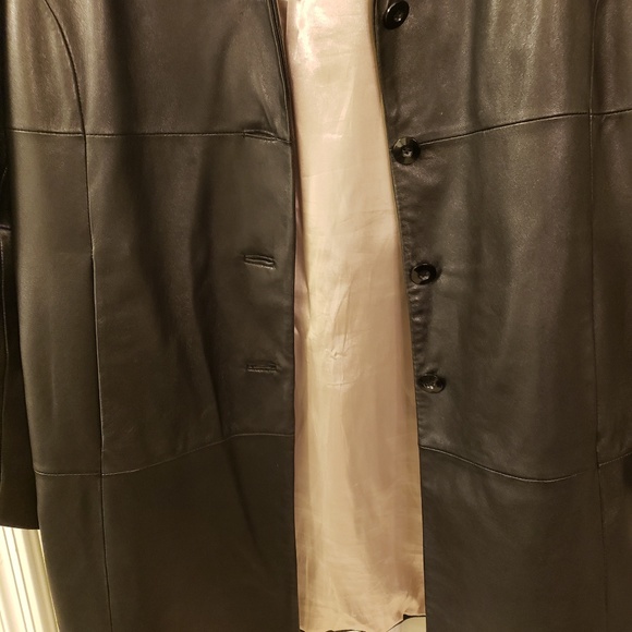 Wilsons Leather Black Button Front Coat, plus size - Picture 7 of 8